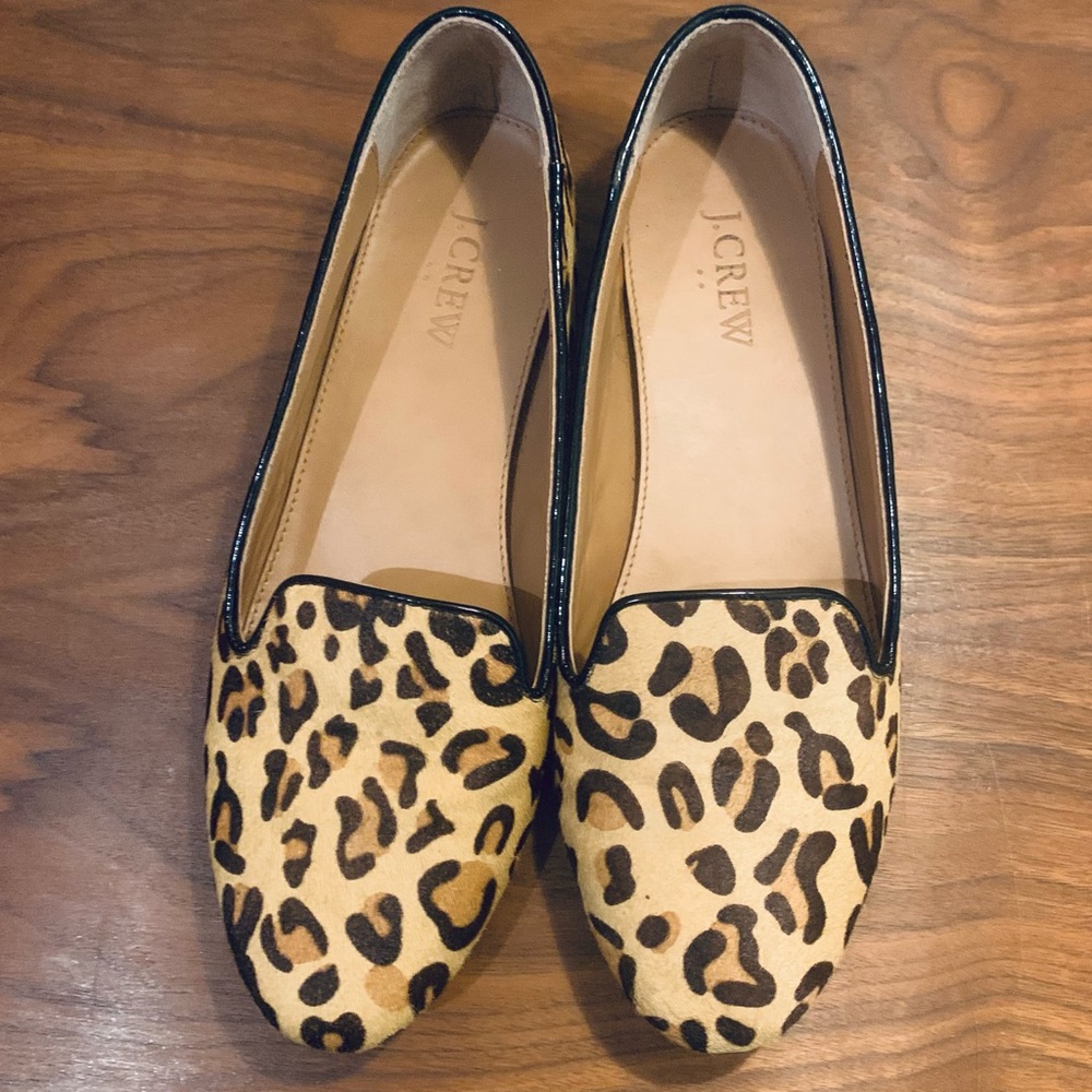 J.Crew Cora Leopard Calf Hair Flats